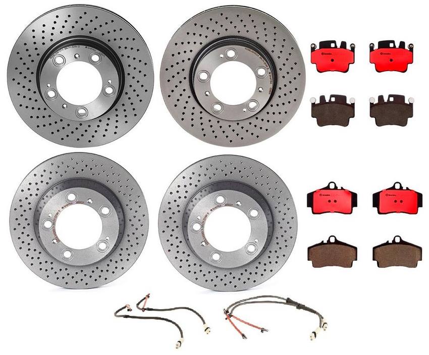 Porsche Brakes Kit - Pads & Rotors Front and Rear (318mm/299mm) (Ceramic) 99661236500 - Brembo 1590428KIT